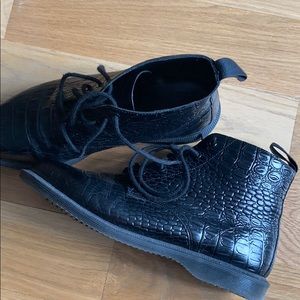 Dr Martens Emmeline Reptile Croc Leather Booties